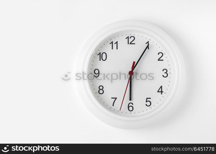 clock on white wall