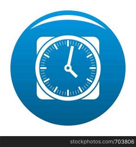 Clock retro icon vector blue circle isolated on white background . Clock retro icon blue vector