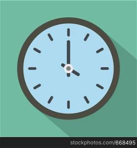 Clock time icon. Flat illustration of clock time vector icon for web. Clock time icon, flat style