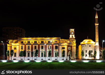 Clock Tower and Mosque in the center, Tirana, Albania