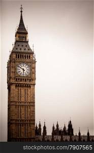 Clock tower Big Ben Palace of Westminster, London England UK.