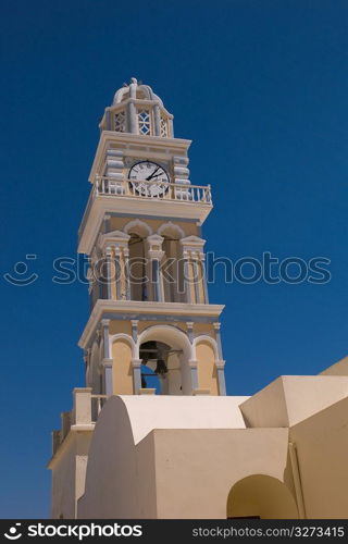 Clock tower in Santorini Greece