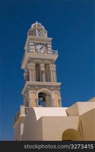 Clock tower in Santorini Greece