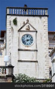 Clock tower in the center of hvar, Croatia