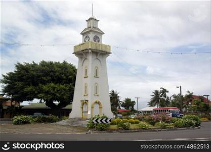 Clock tower on the square in Apia, Samoa