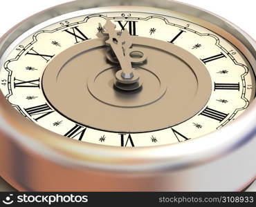 Clock. Twelve o&acute;clock. 3d