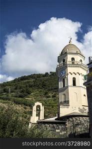 Clocktower in Vernazza ,Cinque Terre, Italy