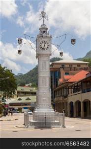 Clocktower in Victoria Mahe Seychelles.. Clocktower in Victoria Mahe Seychelles