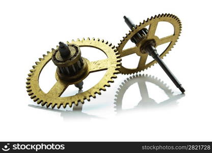 clockwork gears isolated on white background