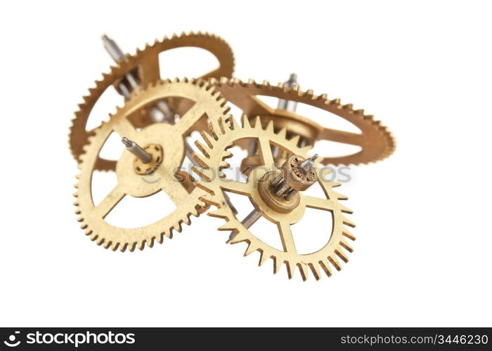 clockwork gears isolated on white background