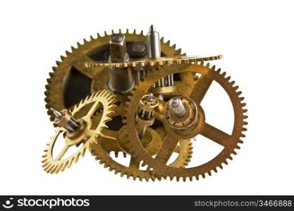 clockwork gears isolated on white background