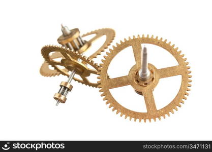 clockwork gears isolated on white background