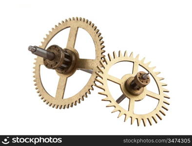 clockwork gears isolated on white background