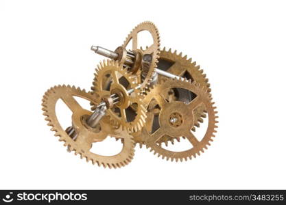 clockwork gears isolated on white background