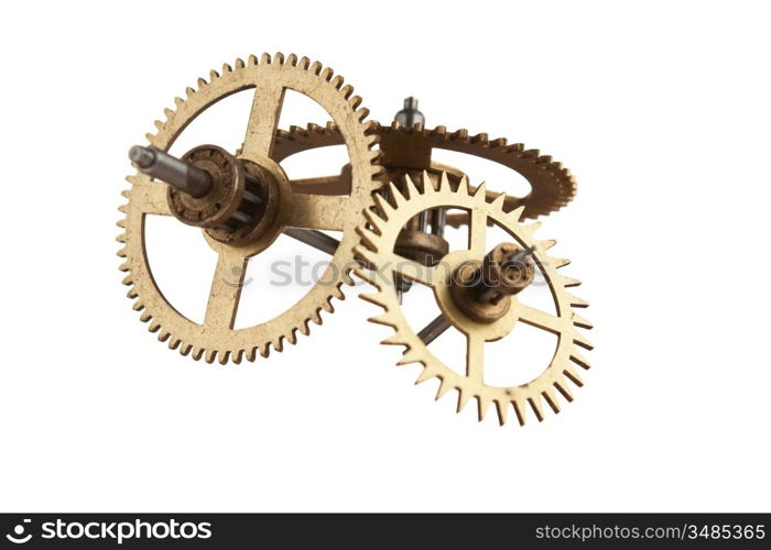 clockwork gears isolated on white background