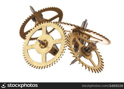 clockwork gears isolated on white background