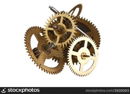 clockwork gears isolated on white background