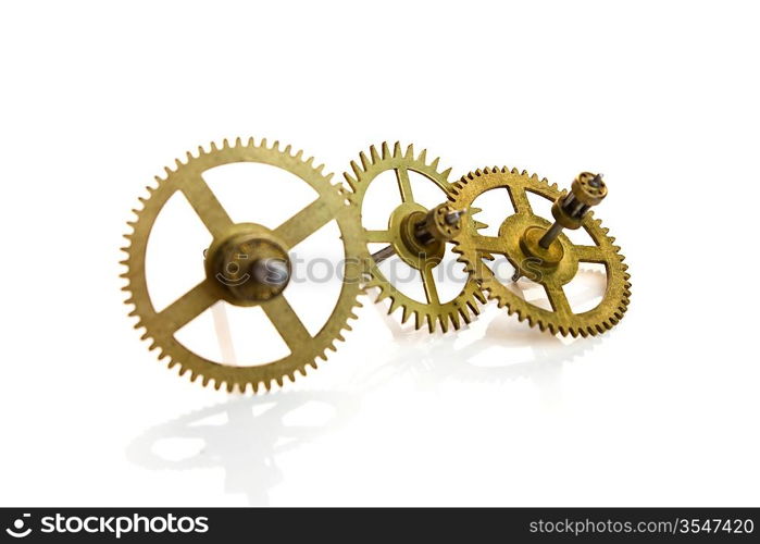 clockwork gears isolated on white background