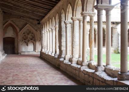 Cloister of St. Emilion. Arches in a cloister of St. Emilion in France