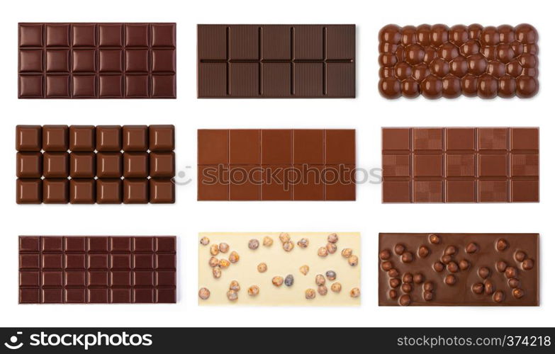 close up a chocolate bar isolated on white background. chocolate bar