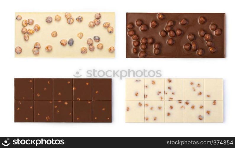 close up a chocolate bar isolated on white background. chocolate bar