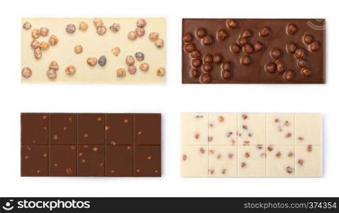 close up a chocolate bar isolated on white background. chocolate bar