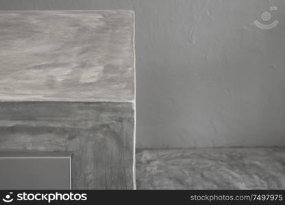 Close Up abstract square type cement countertops , modern and minimal ideal house concept .