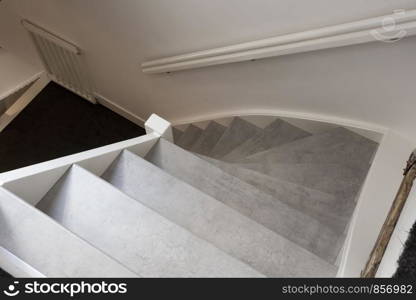 Close up and details of railing and stairs of a modern building top view vlose-up. Close up and details of railing and stairs of a modern building top view