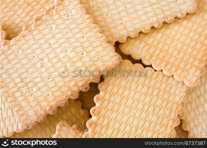 close up background of tasty crunchy crackers