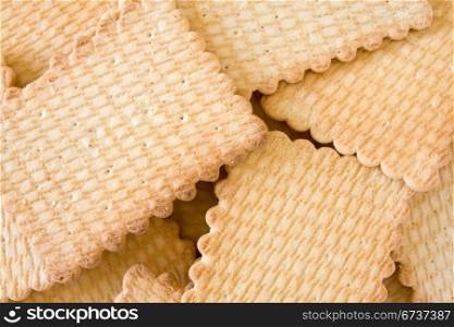 close up background of tasty crunchy crackers