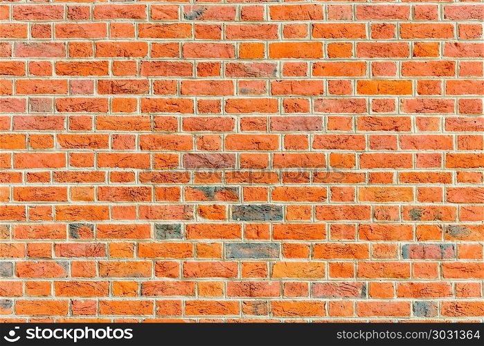 close up background red brick wall construction