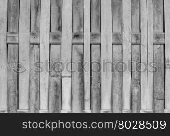 Close up bamboo fence with black and white tone, stock photo
