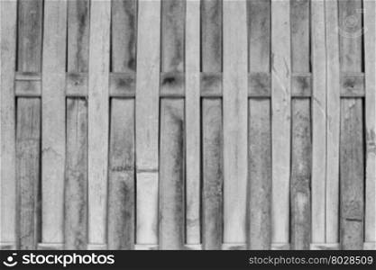 Close up bamboo fence with black and white tone, stock photo