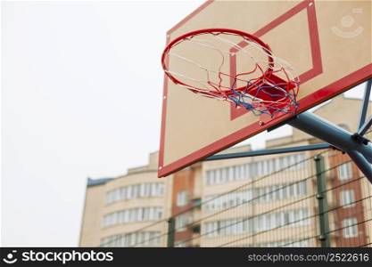 close up basketball hoop