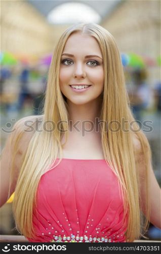 Close up, Beautiful young blonde woman