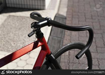 close up bicycle outdoors