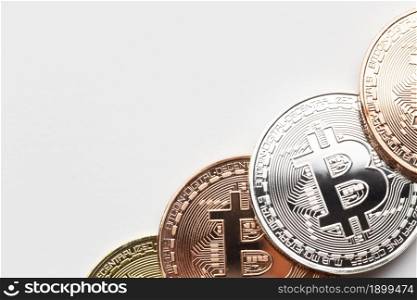 close up bitcoin different colors. Resolution and high quality beautiful photo. close up bitcoin different colors. High quality beautiful photo concept