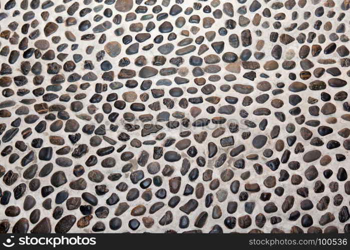 Close up black pebbles floor