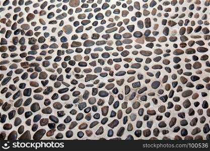 Close up black pebbles floor