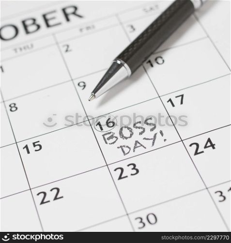 close up boss s day date calendar