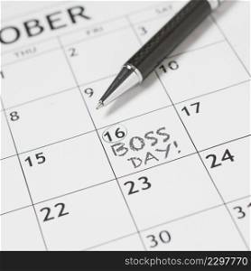 close up boss s day date calendar