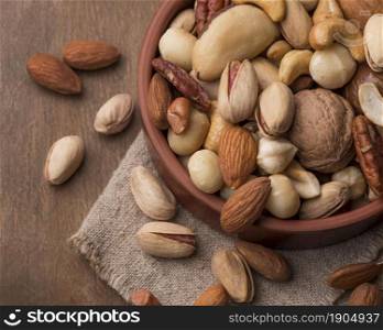 close up bowl filled with nuts. Beautiful photo. close up bowl filled with nuts