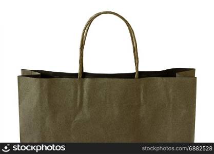 close up brown paper bag isolated on white with clipping path
