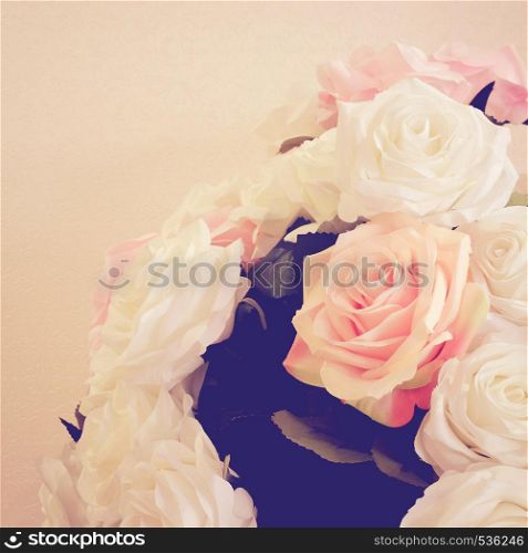 Close up bunch of rose for decoration with retro filter effect