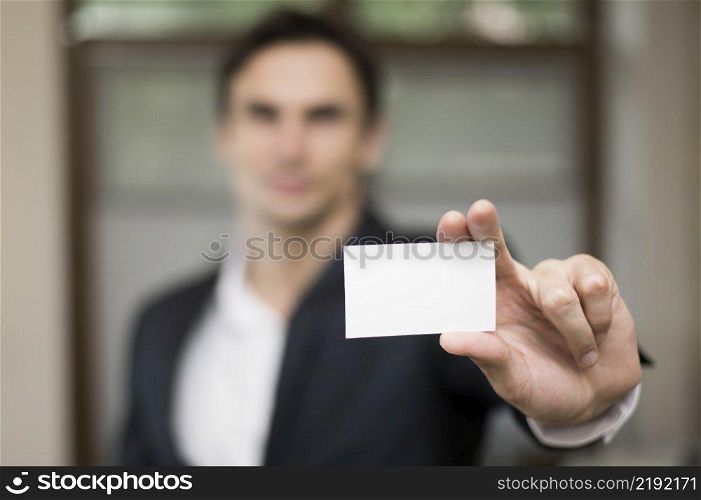 close up business card mock up