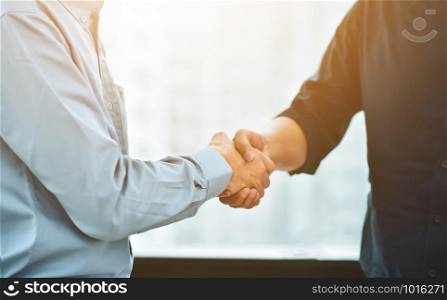 Close up Businessman shake hand