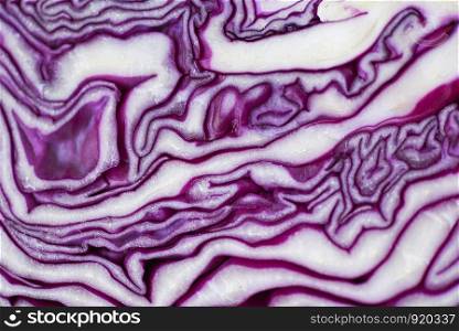 Close up cabbage purple / Shredded red cabbage slice texture background