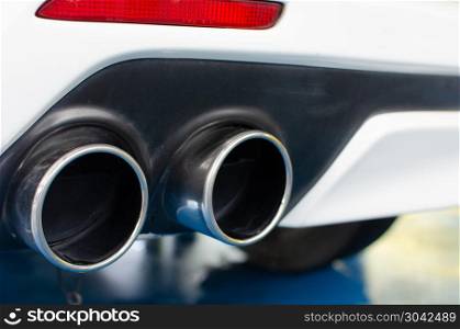Close-up car exhaust pipe. car exhaust pipe