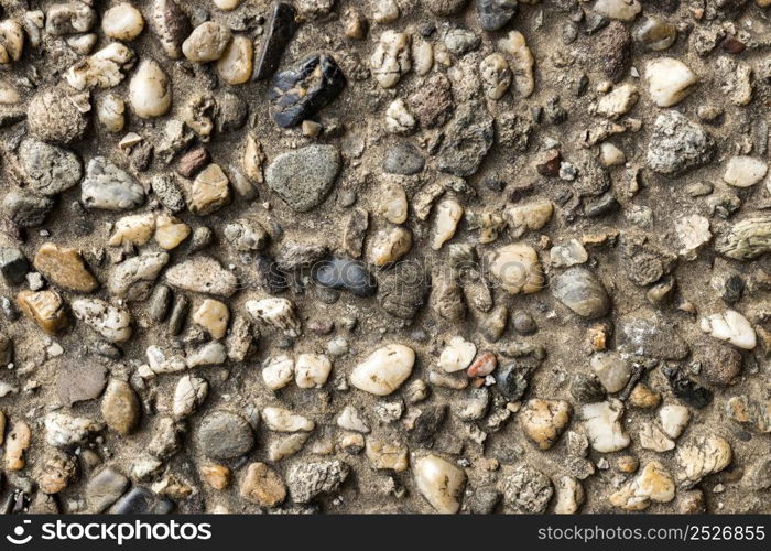 close up cement with stones