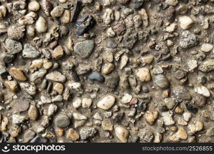 close up cement with stones